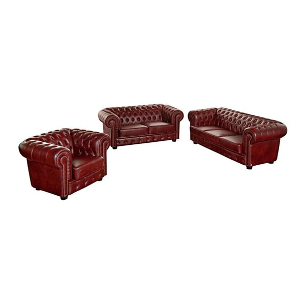 Crvena kožna sofa Max Winzer Norwin, 200 cm-image-2