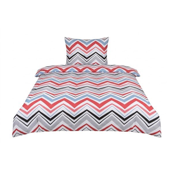 Plava/siva 3-dijelna posteljina za krevet za jednu osobu od pamučnog satena 140x200 cm Marina – JAHU collections