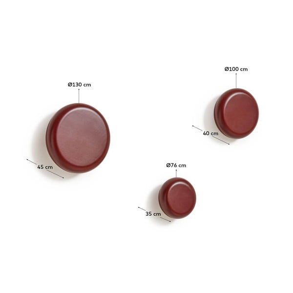 Crvene drvene zidne kuke u setu 3 kom Nadue – Kave Home-image-3