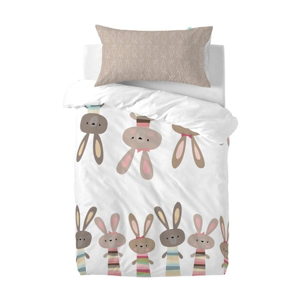 Dječja pamučna posteljina Moshi Moshi Rabbit Family, 115 x 145 cm
