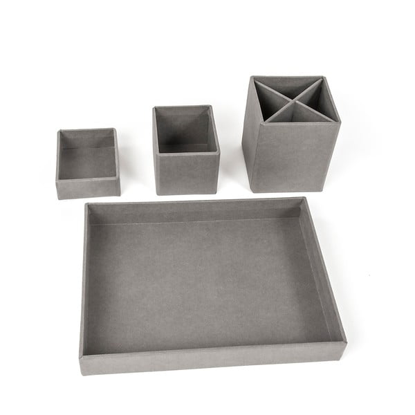 Sivi 4-dijelni organizator za stol Bigso Box of Sweden Lena-image-3