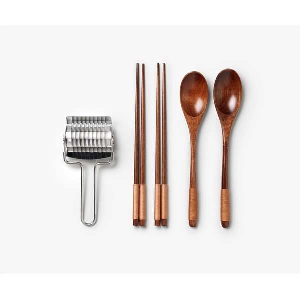 Plavi set štapića za jelo od nehrđajućeg čelika/od bambusa za 2 osobe The Essentials - Ramen Tools – Printworks-image-3