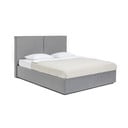 Sivi tapecirani bračni krevet s podnicom i prostorom za odlaganje 160x200 cm Thessa Bold – Bonami Selection
