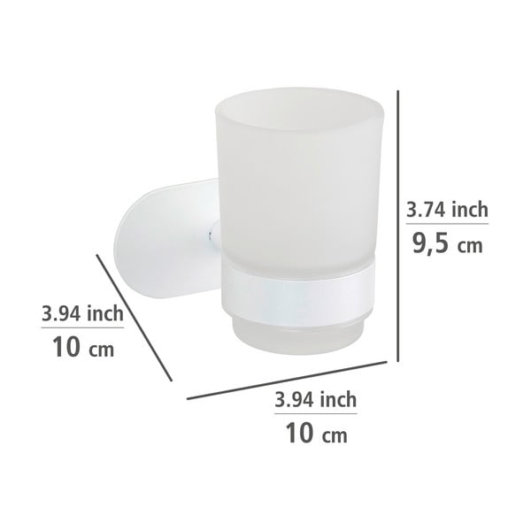 Bijela staklena samoljepljiva čaša za četkice za zube Orea – Wenko-image-3