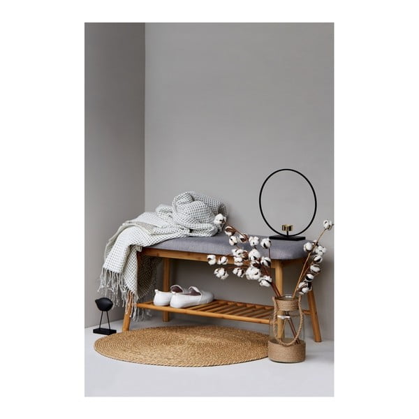 Sivi/smeđi od bambusa ormarić za cipele s klupom Bahari – Wenko-image-1