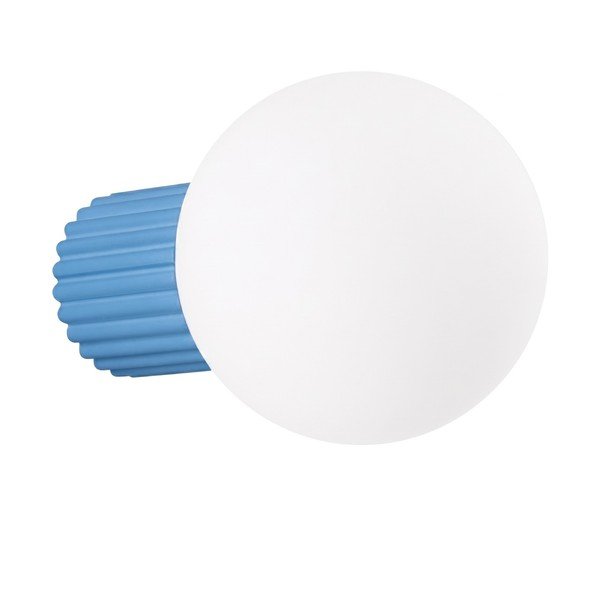 Svijetlo plava zidna lampa od opalnog stakla ø 12 cm Orbital – Sollux