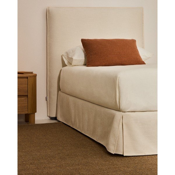 Bijeli tapecirani krevet bez uzglavlja 90x200 cm Jaira – Kave Home-image-1