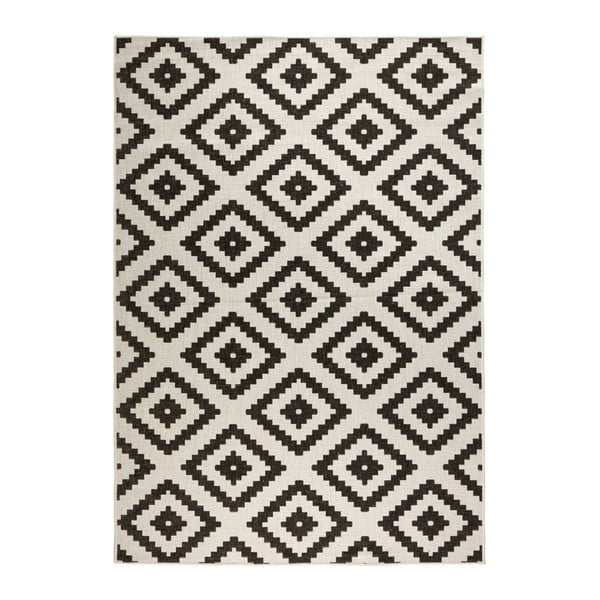Crno-krem vanjski tepih NORTHRUGS Malta, 80 x 150 cm