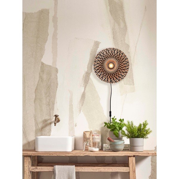 Crna/u prirodnoj boji zidna lampa ø 30 cm Kalimantan – Good&Mojo-image-4