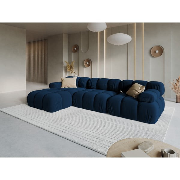 Plava baršunasta sofa 285 cm Bellis – Micadoni Home-image-1