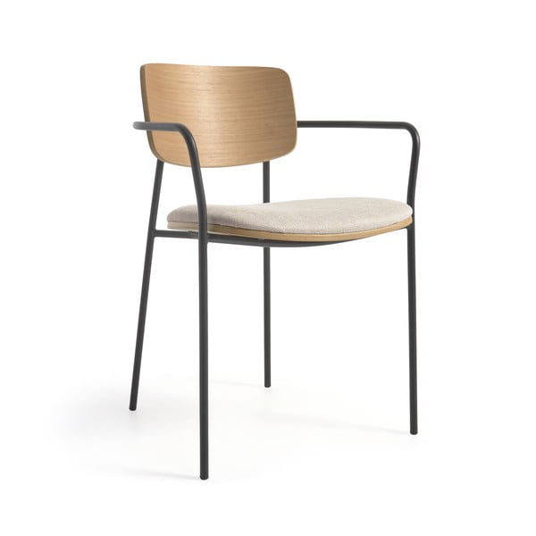 Crna/u prirodnoj boji blagovaonska stolica Maureen – Kave Home