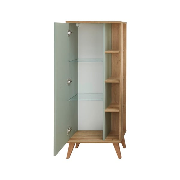 Zeleni visoki kupaonski ormarić u dekoru hrasta 51x128 cm Set 963 - Pelipal-image-3