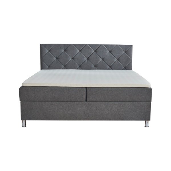 Tamno sivi boxspring krevet s prostorom za pohranu 180x200 cm Leo - Meise Möbel-image-2