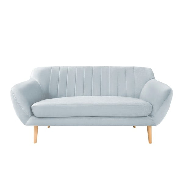 Svijetloplava sofa od baršuna Mazzini Sofas Sardaigne, 158 cm