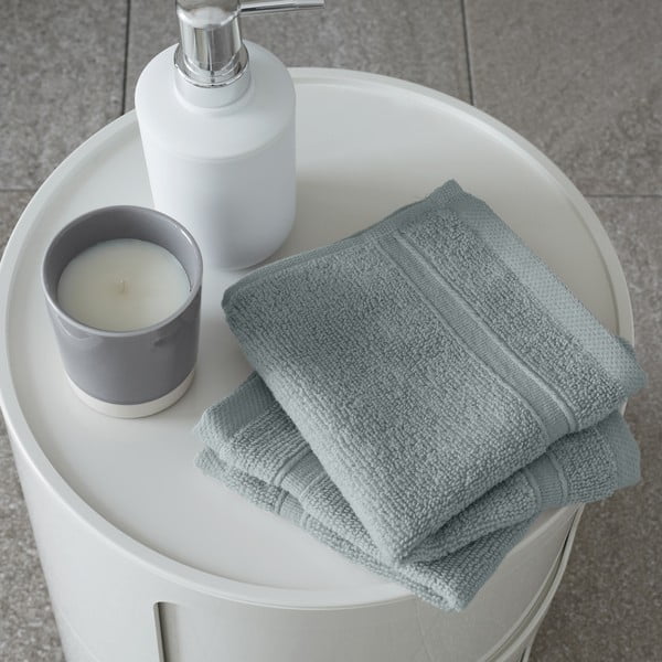 Prljavo zeleni pamučni ručnici u setu 2 kom od frotira 30x30 cm Zero Twist – Catherine Lansfield-image-1