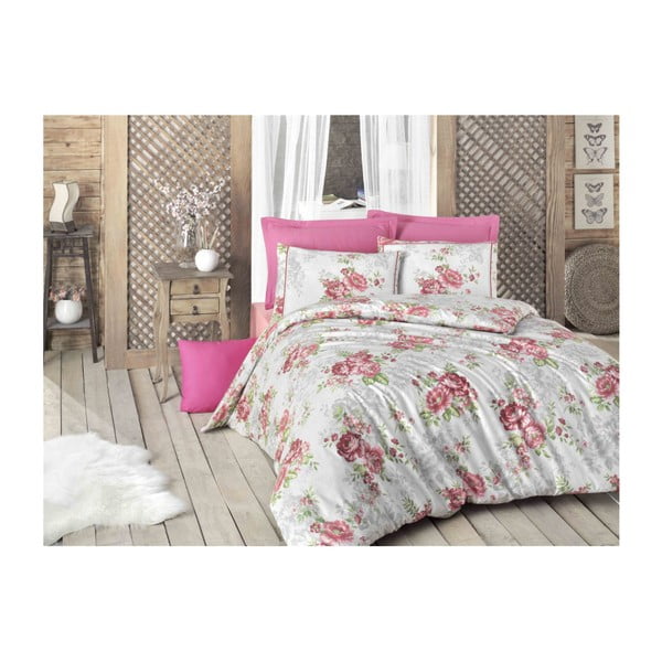 Pamučna posteljina s plahtama i 2 jastučnice za bračni krevet Shabby Shade, 200 x 220 cm