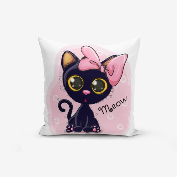 Jastučnica s primjesom pamuka Minimalist Cushion Covers Meow Catcik, 45 x 45 cm