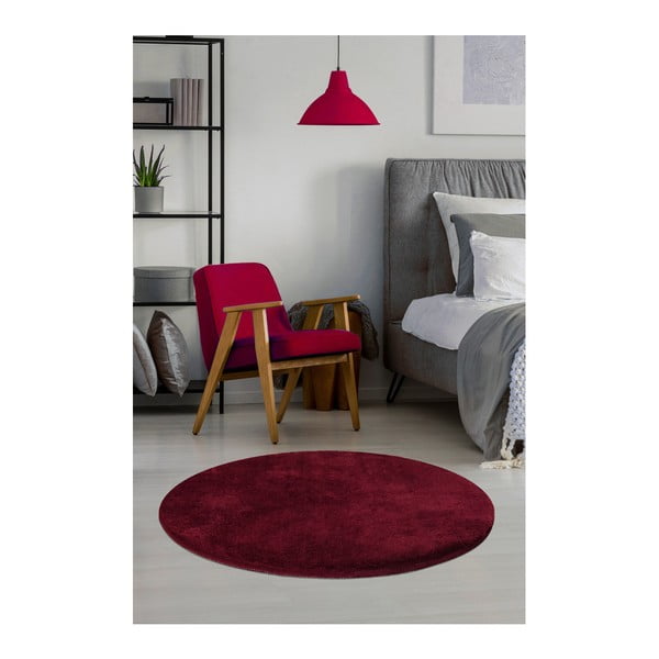Tamno crveni tepih Milano, ⌀ 90 cm