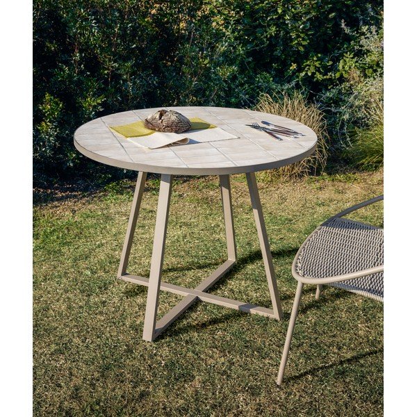Okrugao vrtni stol s keramičkom daskom ø 90 cm Tella – Kave Home-image-1
