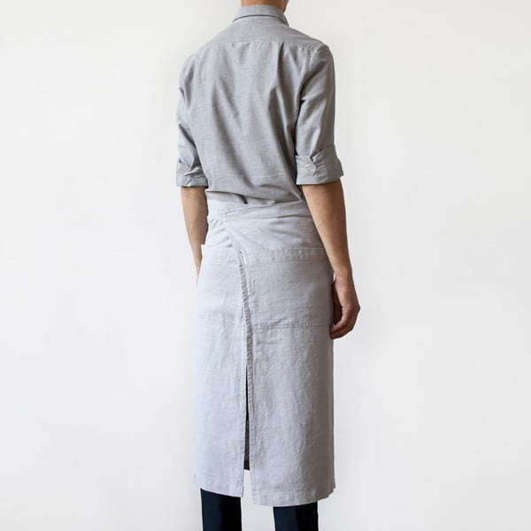 Svijetlosiva lanena pregača Linen Tales Garcon, duljina 76 cm-image-1