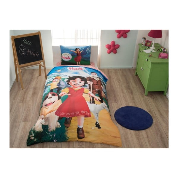 Pamučna posteljina s plahtama za krevet za jednu osobu Heidi, 160 x 220 cm