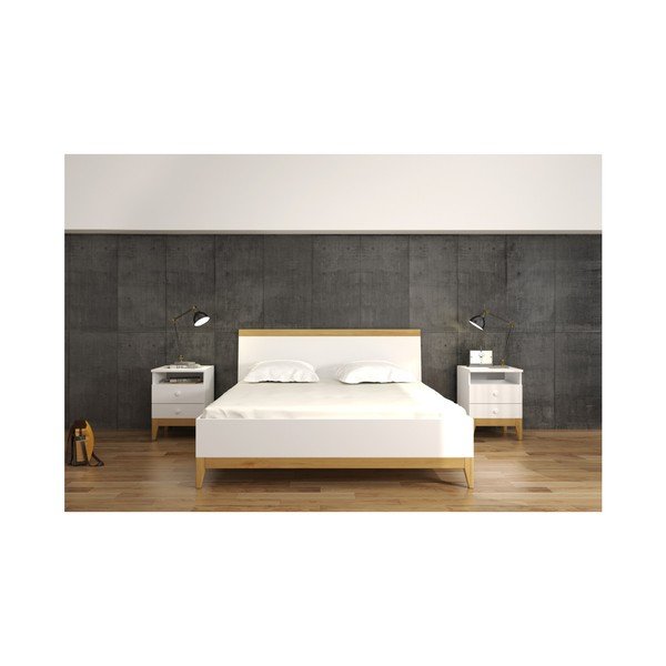 Bračni krevet od punog borovog drveta SKANDICA Visoki krevet Livia, 160 x 200 cm-image-1