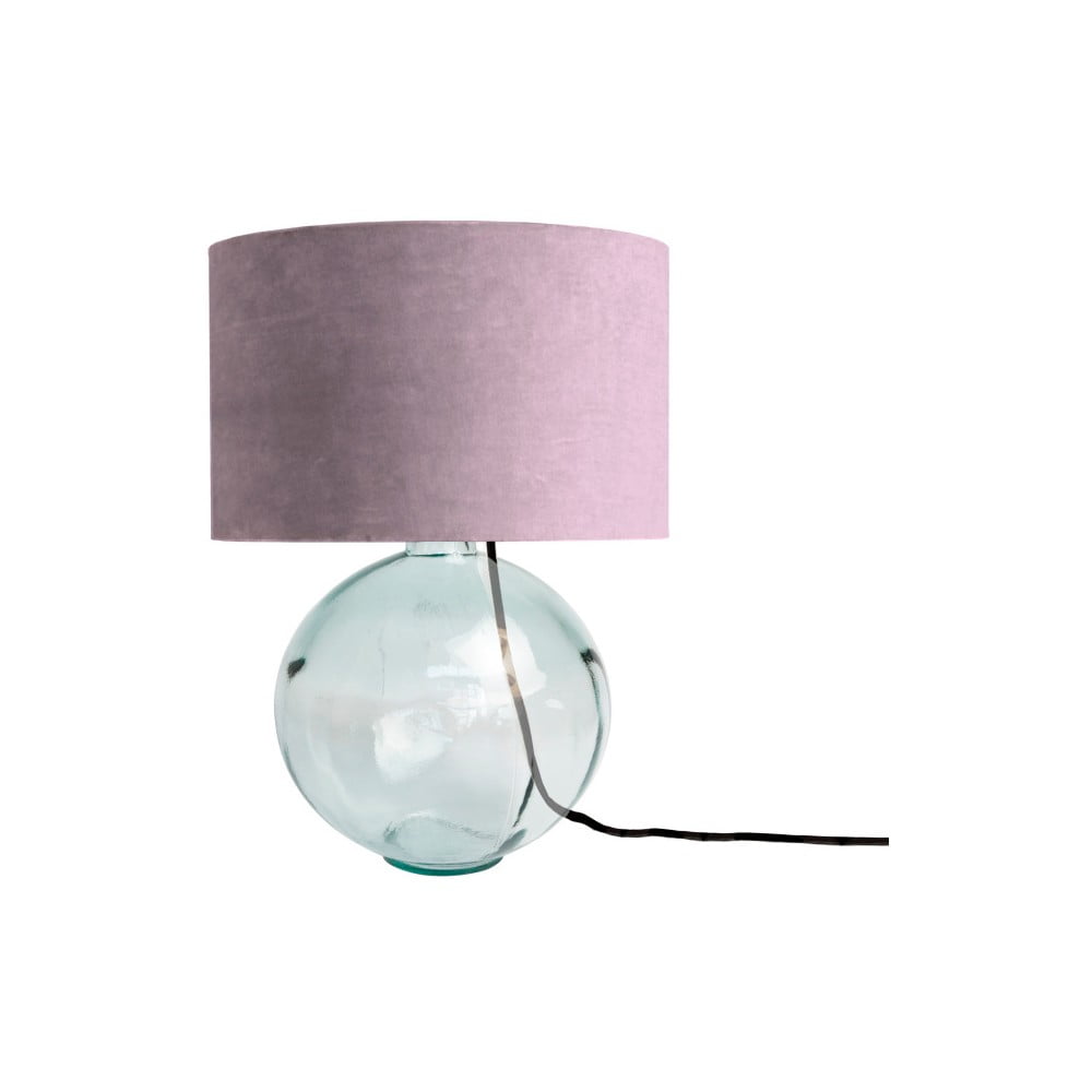 Ljubičasta lampa od ručno puhanog stakla sa Velvet Atelier baršunastim sjenilom