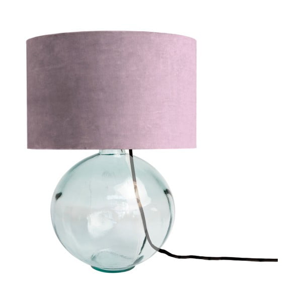 Ljubičasta lampa od ručno puhanog stakla sa Velvet Atelier baršunastim sjenilom
