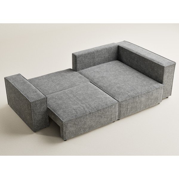 Siva sklopiva/s prostorom za odlaganje kutna garnitura od šenila (s desnim kutom/u obliku slova L) Tonga – Maison de Rêve-image-3