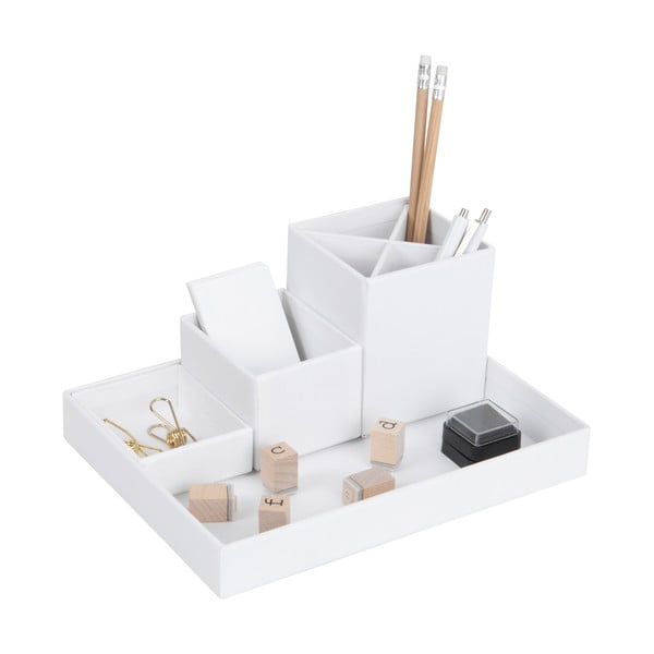 Bijeli 4-dijelni organizator za stol Bigso Box of Sweden Lena-image-2