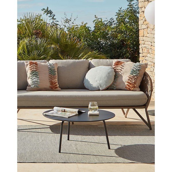 Crni stolić Kave Home Ulrich, ⌀ 70 cm-image-1