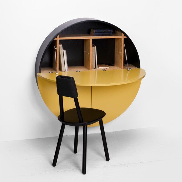 Žuto-crni višenamjenski zidni stol EMKO Pill-image-2