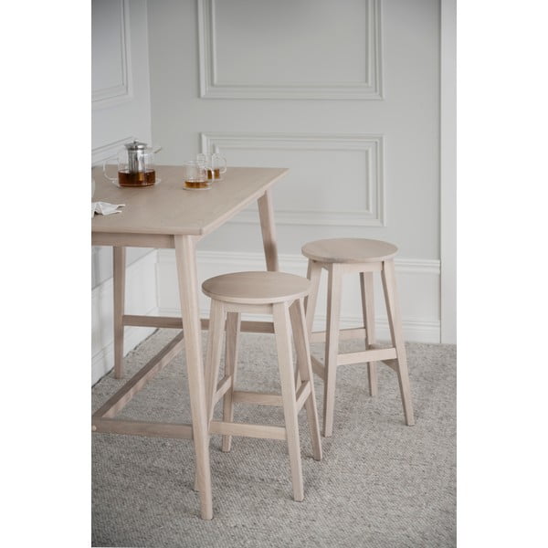 Barska stolica od punog hrasta u prirodnoj boji (visine sjedala 65 cm) Austin – Rowico-image-1