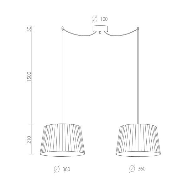 Crna dvodjelna viseća lampae Sotto Luce Elementary M 2S-image-2