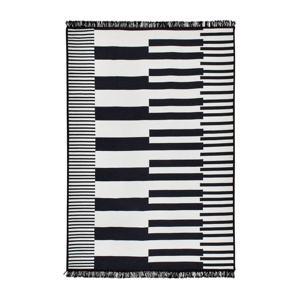 Crno bijeli dvostrani tepih Klotho, 160 x 250 cm