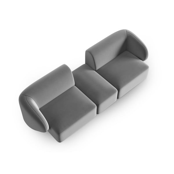 Siva baršunasti sofa 246 cm Paolo – Milo Casa-image-1