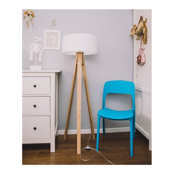 Podna svjetiljka s bijelim sjenilom i prozirnim kabelom Ragaba Wanda-image-2