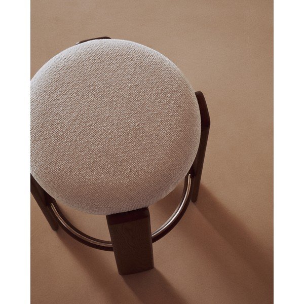 Bež/u tamnoj prirodnoj boji barska stolica od čvrste jeseni (visine sjedala 75 cm) Granite – Kave Home-image-3