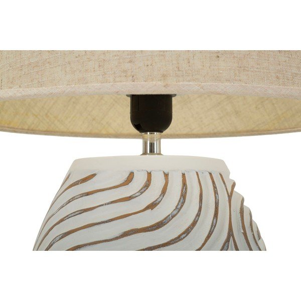 Krem stolna lampa od polyresina s tekstilnim sjenilom (visina 55 cm) Oblix – Mauro Ferretti-image-4