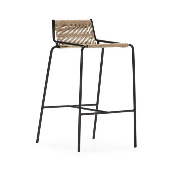 Bež metalna barska stolica (visine sjedala 65 cm) Emily – Marckeric