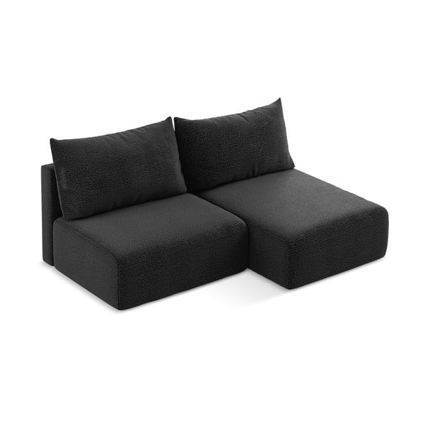 Crna sklopiva/s prostorom za odlaganje kutna garnitura (s desnim kutom) Kalena – Makamii-image-3