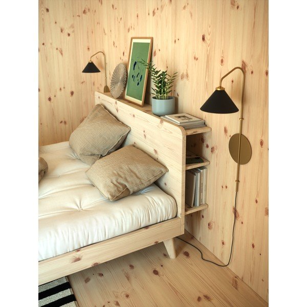 Smeđi bračni krevet od borovine s podnicom 180x200 cm Retreat - Karup Design-image-4