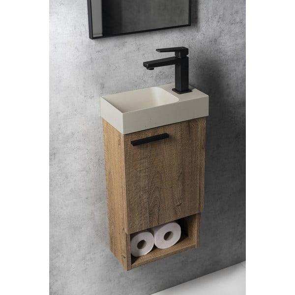 Svijetlo sivi betonski umivaonik za WC 31x17 cm Piccolino – Sapho-image-3