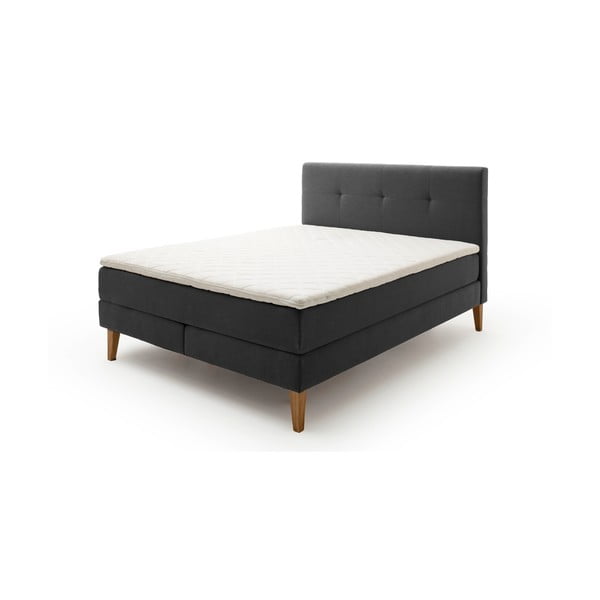 Antracitno sivi boxspring krevet 160x200 cm Stockholm – Meise Möbel