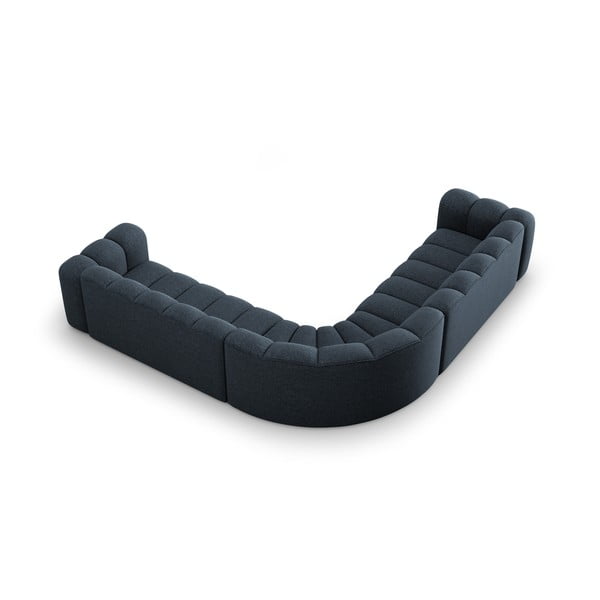 Plava kutna garnitura od šenila Lupine – Micadoni -image-3