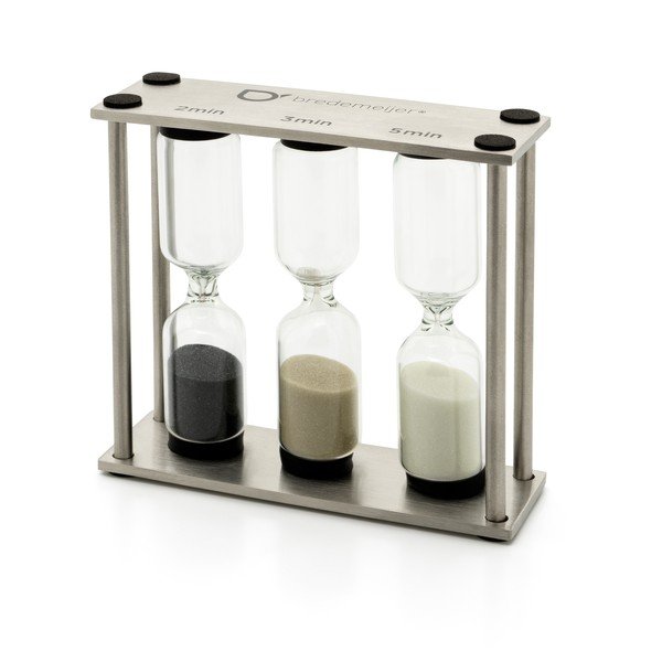 Pješčani  kuhinjski mjerač vremena u srebrnoj boji Duet – Bredemeijer