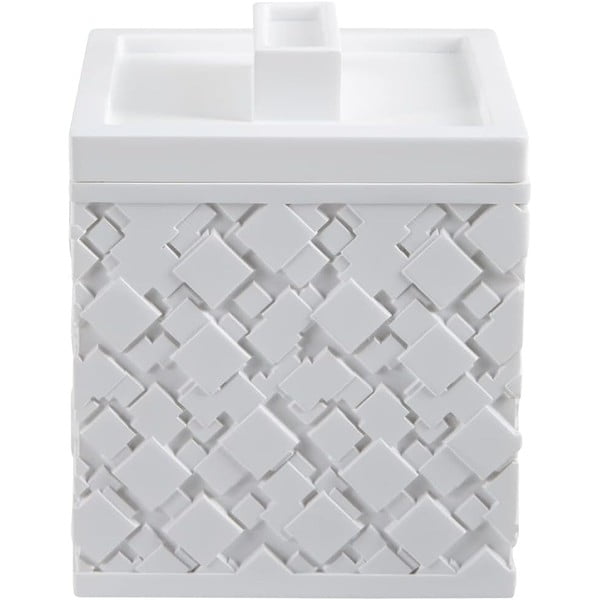 Bijeli kupaonski organizator za pamučne vatice od polyresina Agda – Spirella