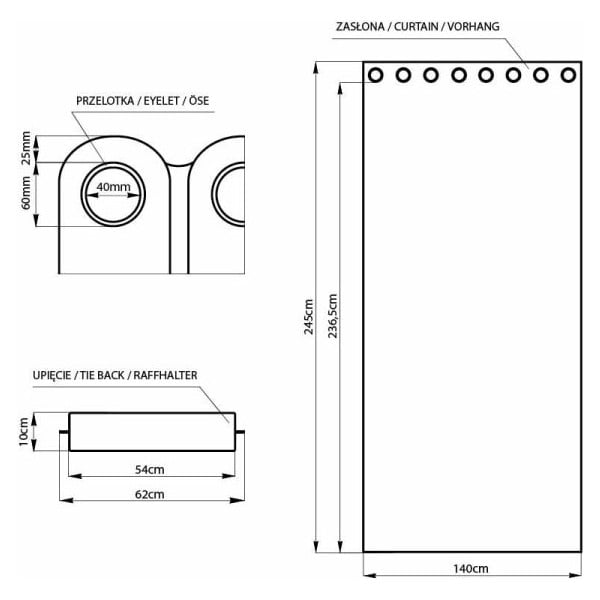 Bijela zavjesa s baršunastom površinom Amelehome Velvet, 140 x 245 cm-image-1