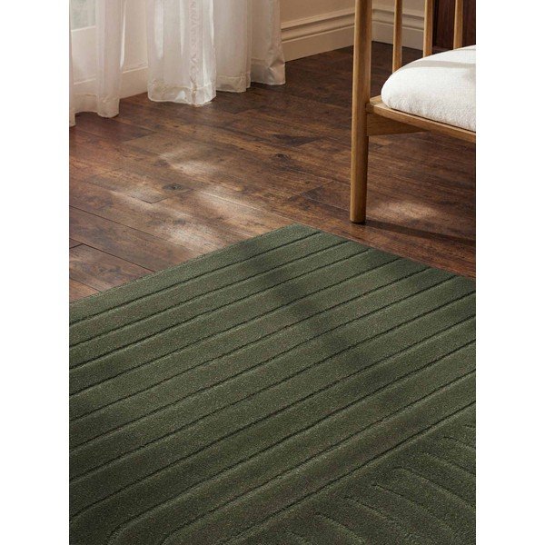 Tamno zeleni ručno rađen vunen tepih 80x150 cm Arcura – Vikosa-image-3
