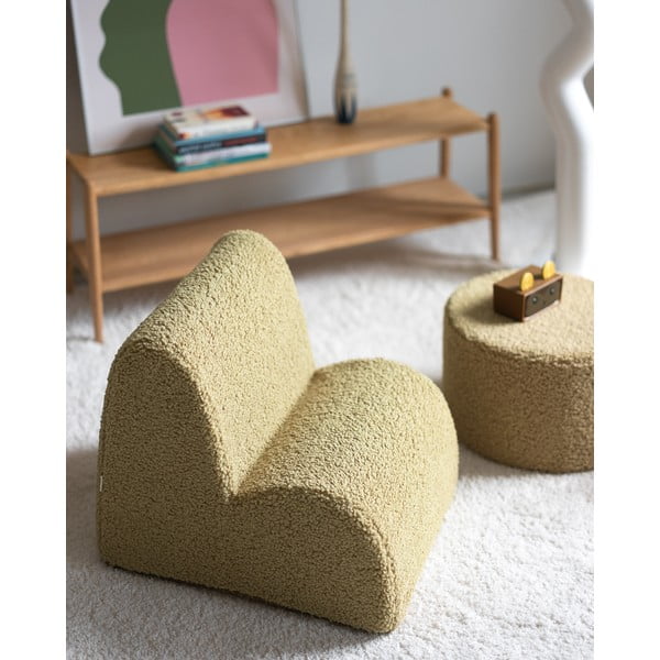 Zelena dječja fotelja od bouclé tkanine Cloud – Wigiwama-image-2